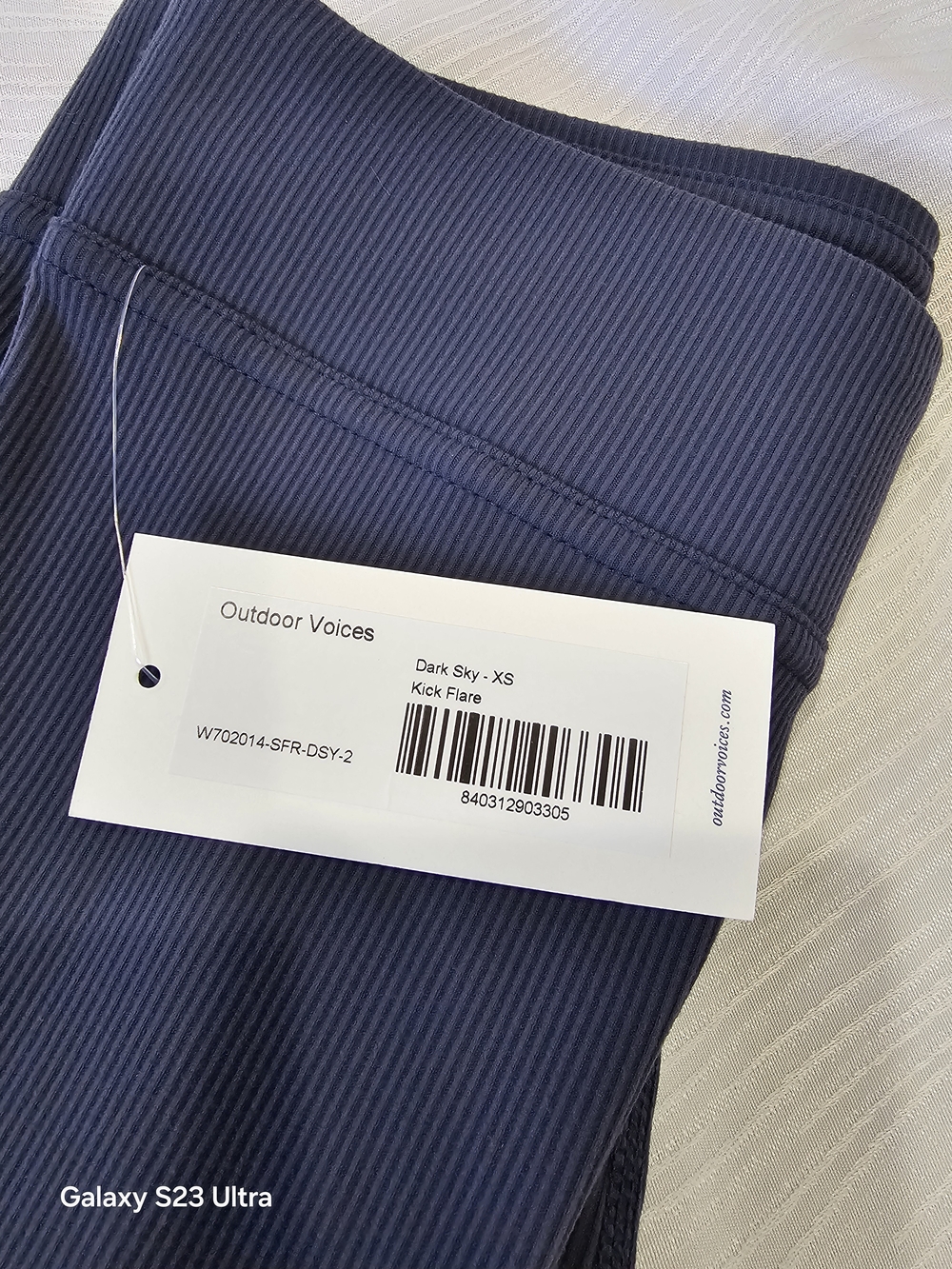 Outdoor Voices Superform Ribbed Dark Navy Flare Yoga Pants XS - Picture 11 of 14